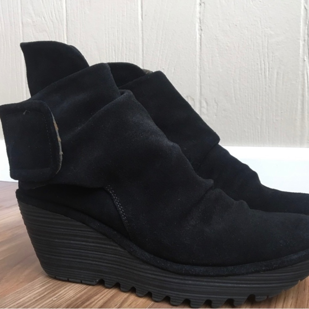 Fly London Suede 'Yegi' Slouchy Wedge Bootie